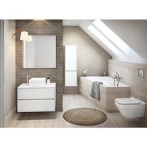Dulap coloana Cersanit, Crea, cu doua usi, 140 cm, alb